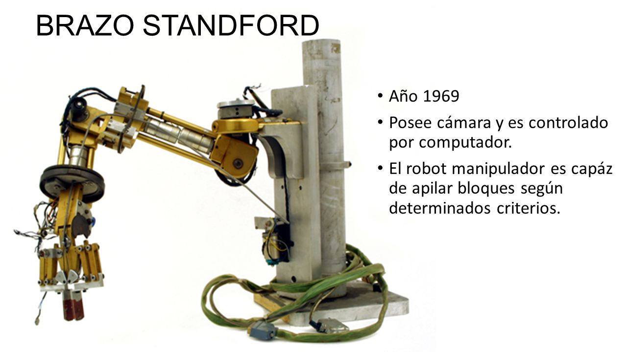 BRAZO STANDFORD Año 1969 Posee cámara y es controlado por computador.