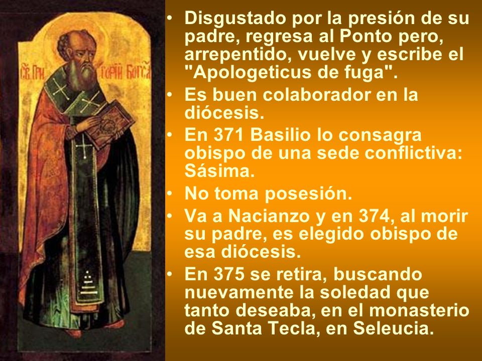Disgustado por la presión de su padre, regresa al Ponto pero, arrepentido, vuelve y escribe el Apologeticus de fuga .