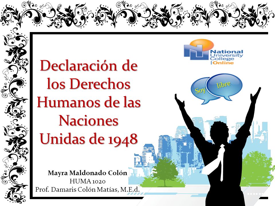 Declaración de los Derechos Humanos de las Naciones Unidas de 1948