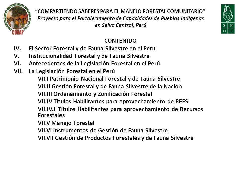 El Sector Forestal y de Fauna Silvestre en el Perú
