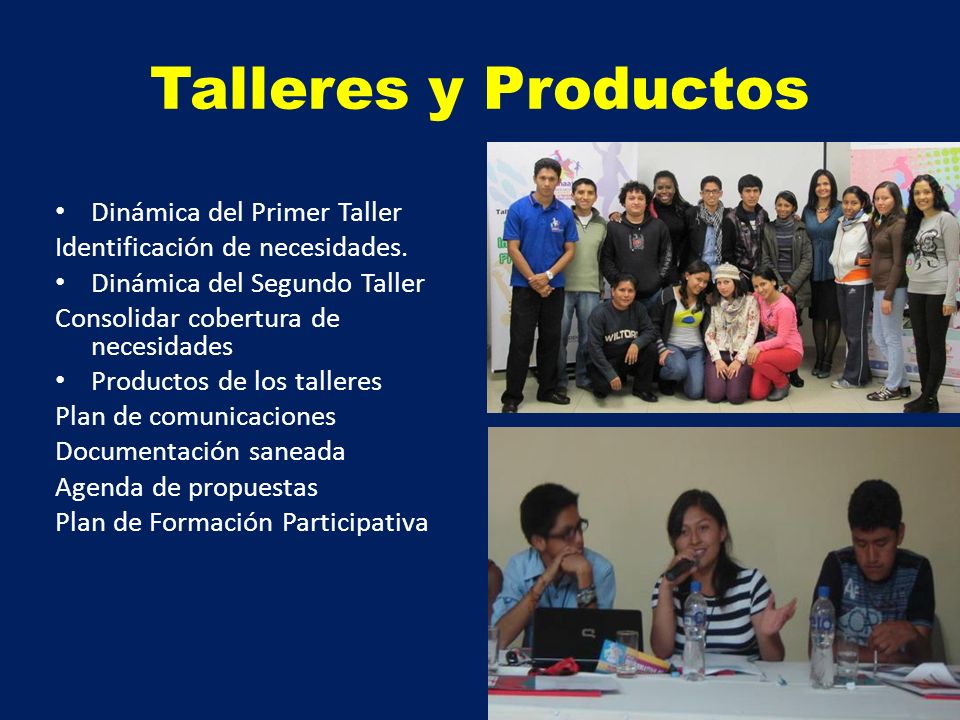 Talleres y Productos Dinámica del Primer Taller