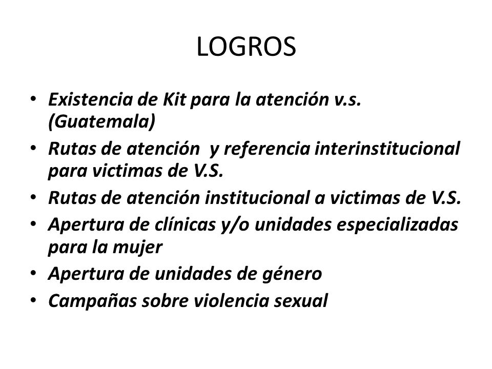 LOGROS Existencia de Kit para la atención v.s. (Guatemala)