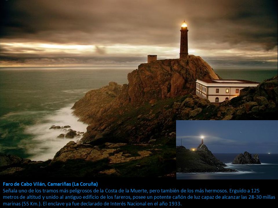 Faro de Cabo Vilán, Camariñas (La Coruña) Señala uno de los tramos más peligrosos de la Costa de la Muerte, pero también de los más hermosos.