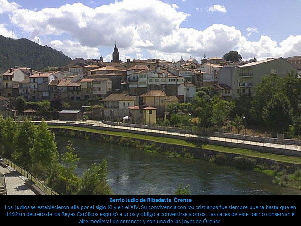 Barrio Judío de Ribadavia, Órense Los judíos se establecieron allá por el siglo XI y en el XIV.