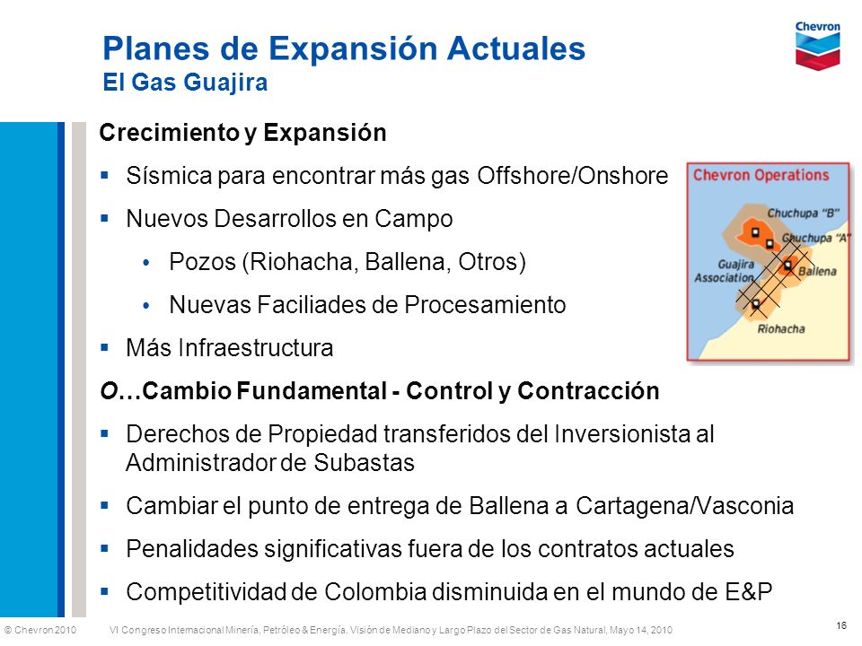 Planes de Expansión Actuales El Gas Guajira