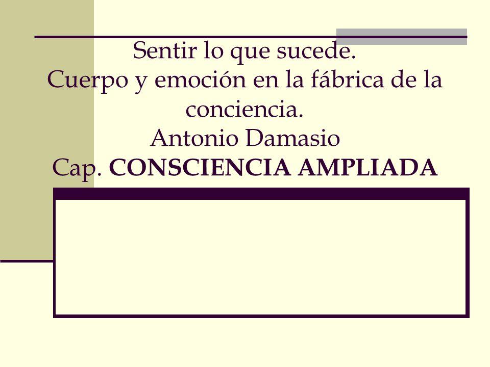 Sentir lo que sucede. Cuerpo y emoción en la fábrica de la conciencia