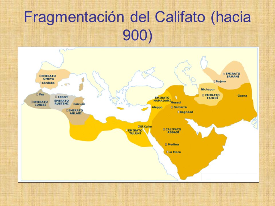 Fragmentación del Califato (hacia 900)