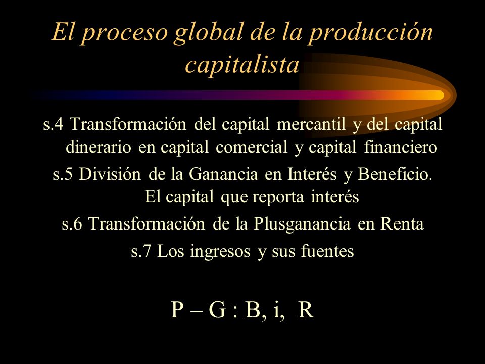 El proceso global de la producción capitalista