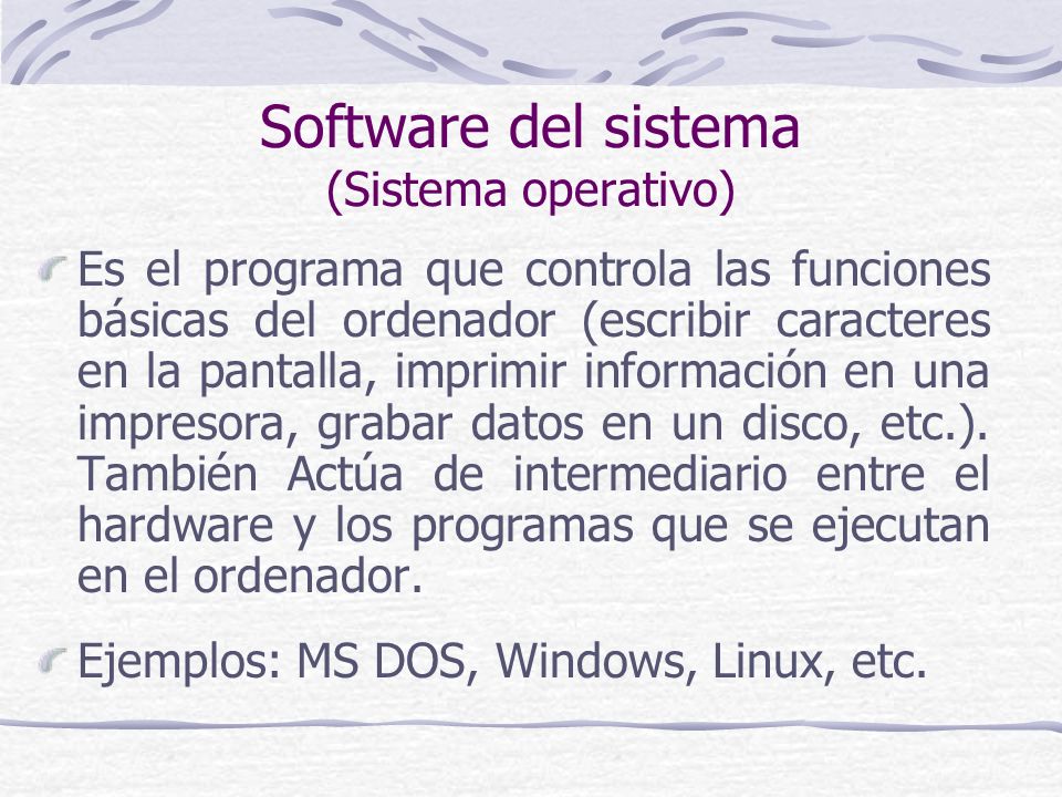Software del sistema (Sistema operativo)