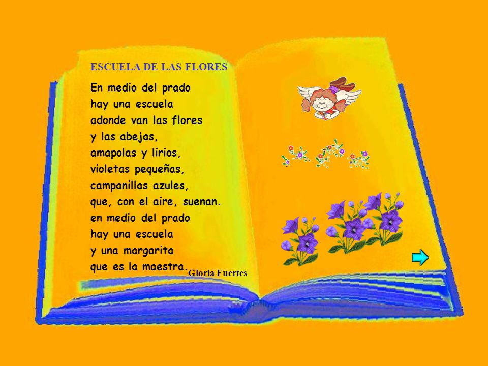 ESCUELA DE LAS FLORES En medio del prado hay una escuela