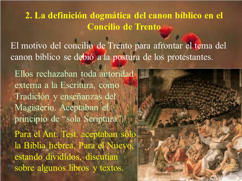2. La definición dogmática del canon bíblico en el Concilio de Trento