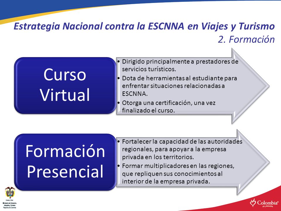 Estrategia Nacional contra la ESCNNA en Viajes y Turismo 2. Formación