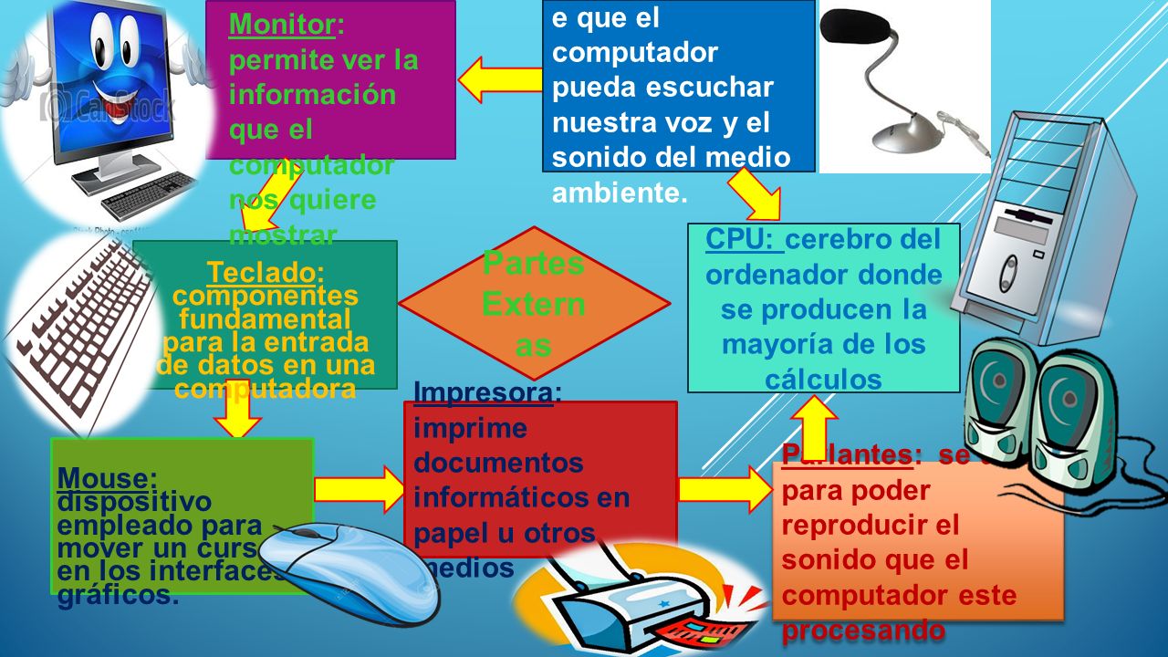 Monitor: permite ver la información que el computador nos quiere mostrar