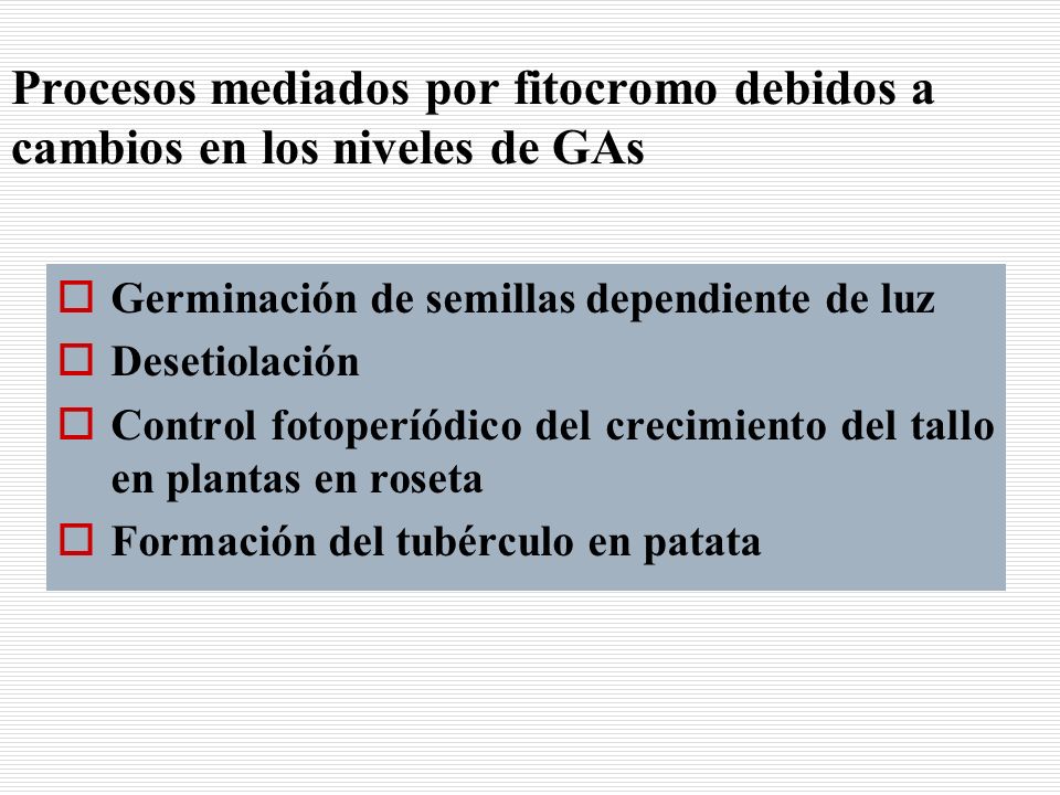 Procesos mediados por fitocromo debidos a cambios en los niveles de GAs