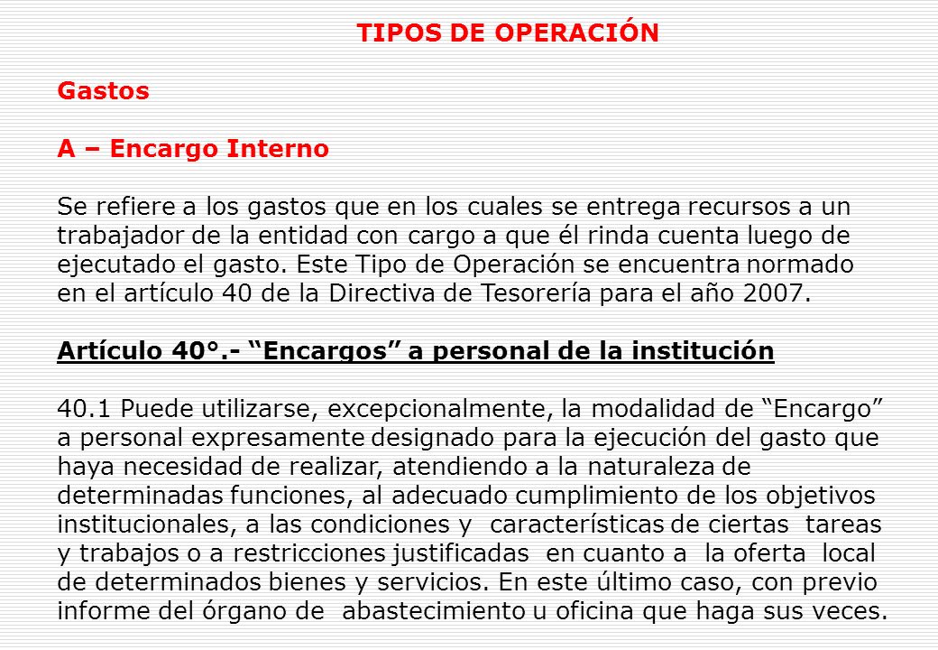 REGISTRO ADMINISTRATIVOS TIPO DE OPERACIÓN GASTOS - INGRESOS