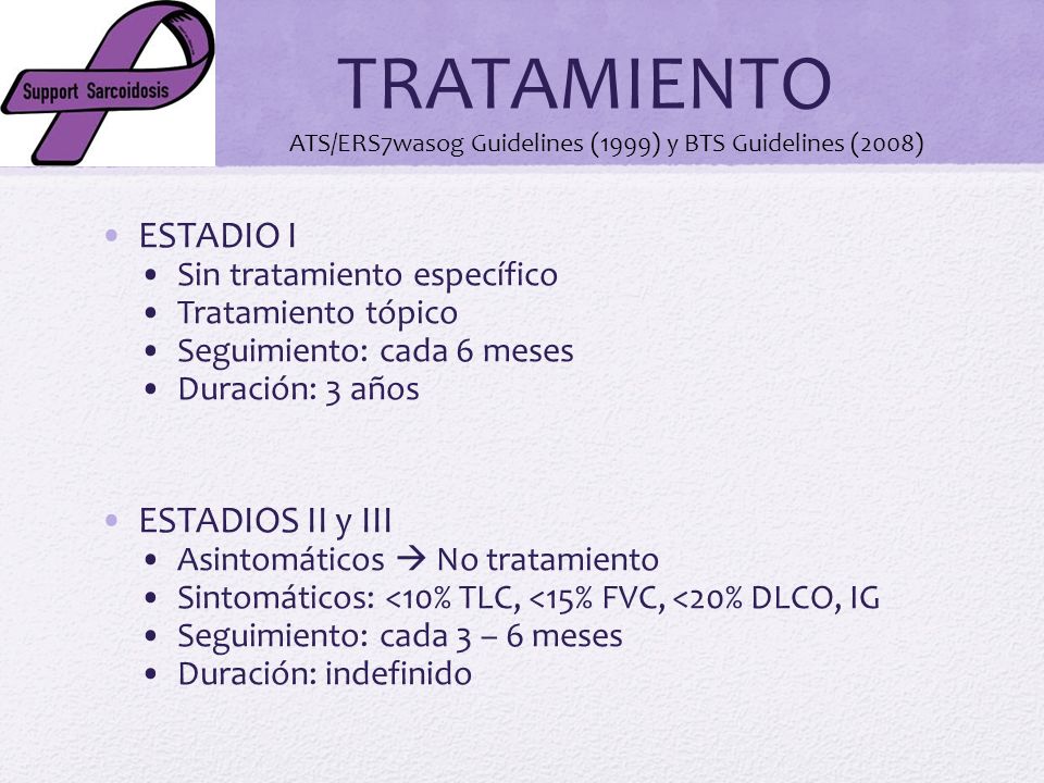 TRATAMIENTO ESTADIO I ESTADIOS II y III Sin tratamiento específico