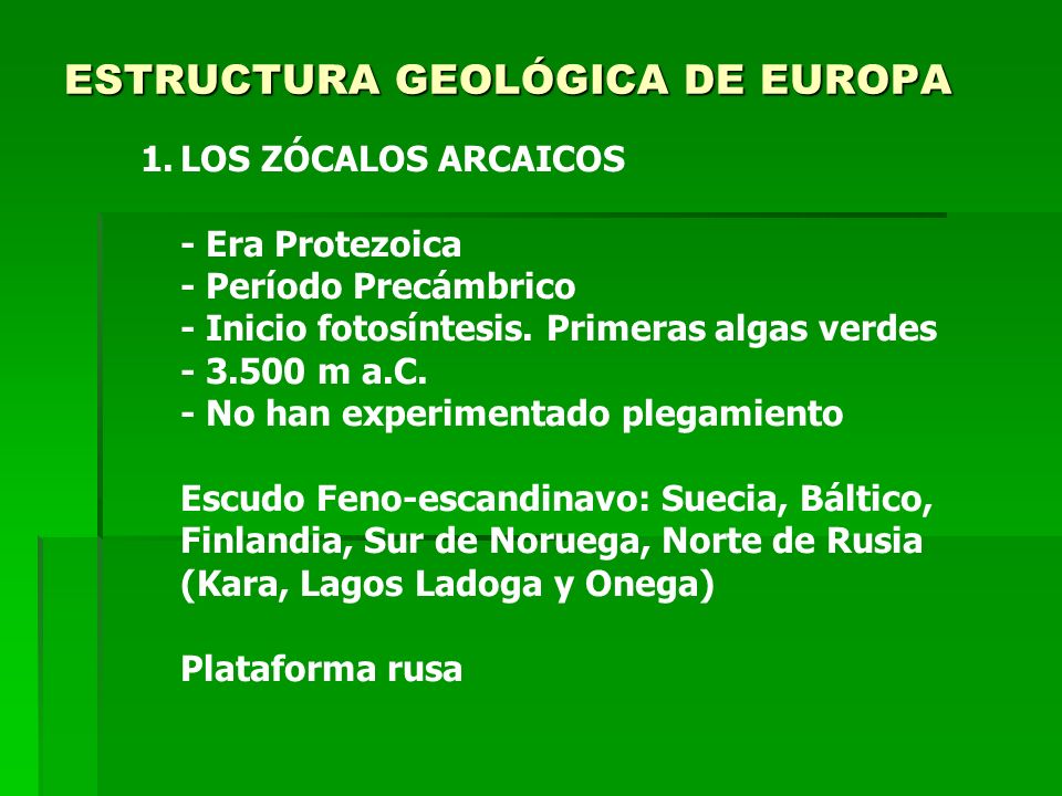 ESTRUCTURA GEOLÓGICA DE EUROPA