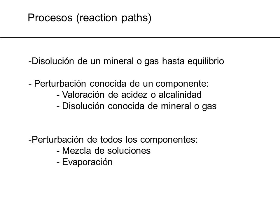 Procesos (reaction paths)