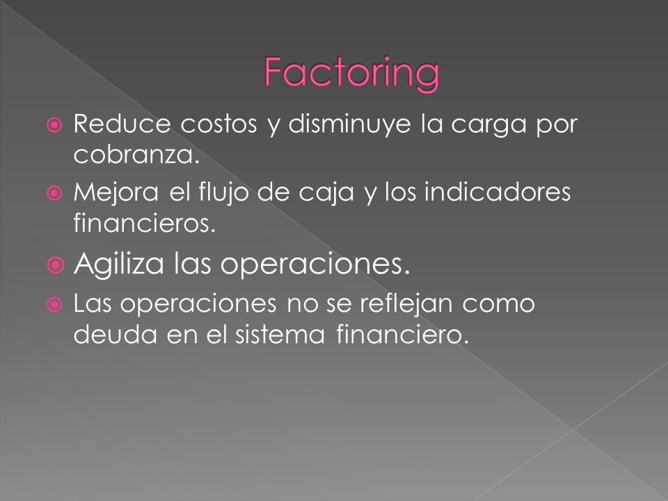 Factoring Agiliza las operaciones.