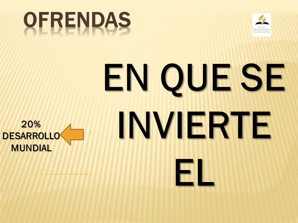 EN QUE SE INVIERTE EL OFRENDAS 60% IGLESIA LOCAL OFRENDA GLOBAL