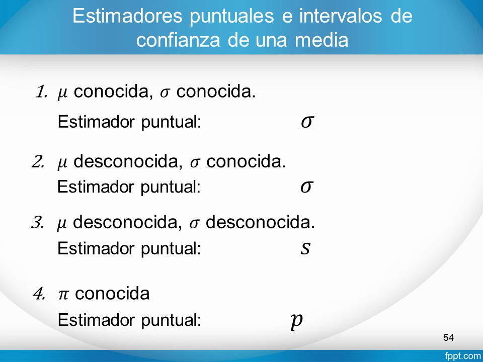 Estimadores puntuales e intervalos de confianza de una media