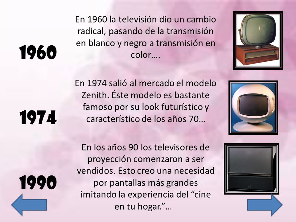 En 1960 la televisión dio un cambio radical, pasando de la transmisión en blanco y negro a transmisión en color….