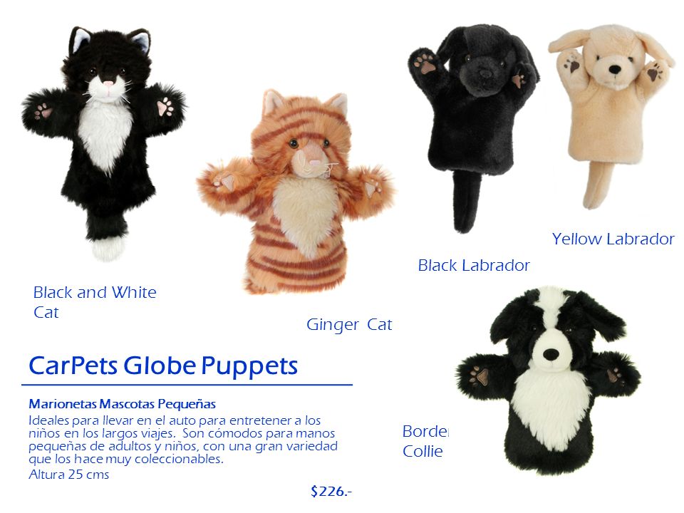 CarPets Globe Puppets Yellow Labrador Black Labrador Black and White