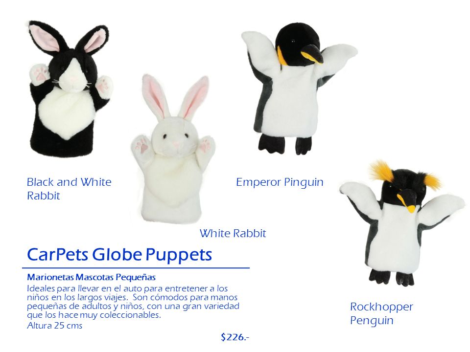 CarPets Globe Puppets Black and White Rabbit Emperor Pinguin