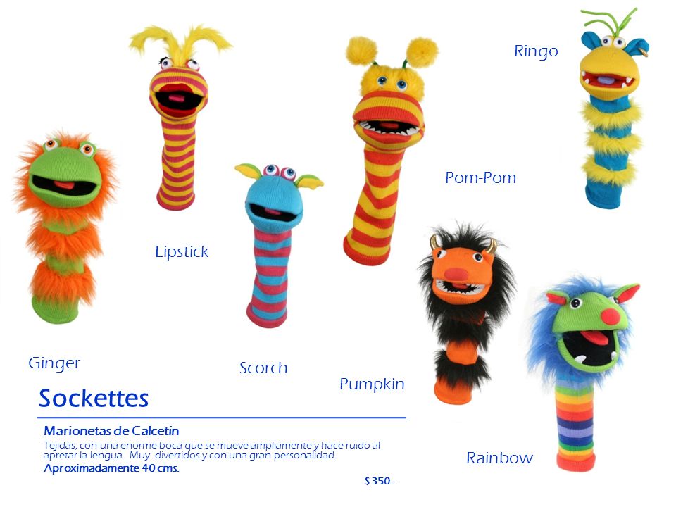 Sockettes Ringo Pom-Pom Lipstick Ginger Scorch Pumpkin Rainbow