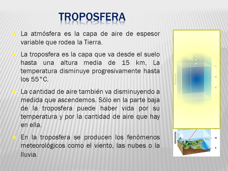 05 Troposfera. La atmósfera es la capa de aire de espesor variable que rodea la Tierra.