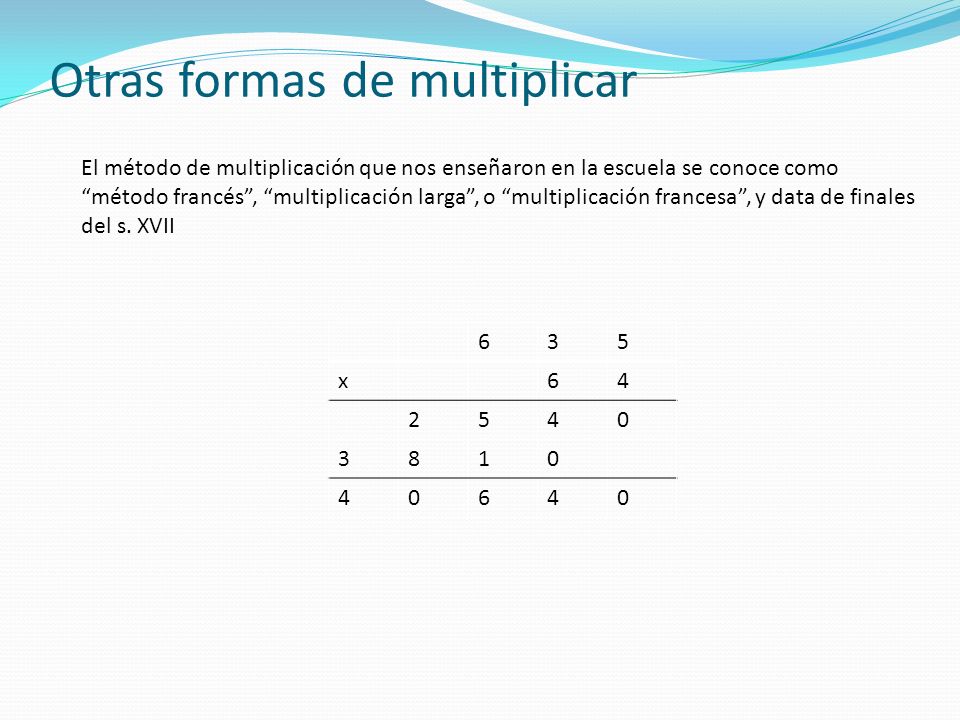 Otras formas de multiplicar