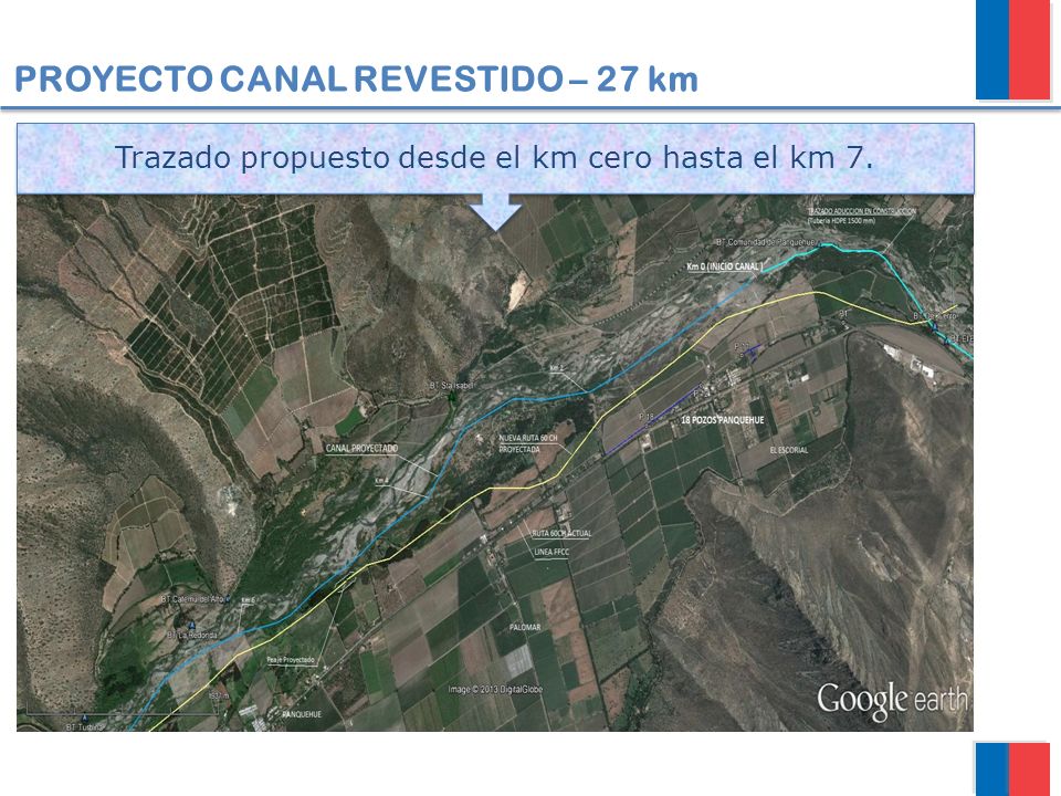 Trazado propuesto desde el km cero hasta el km 7.