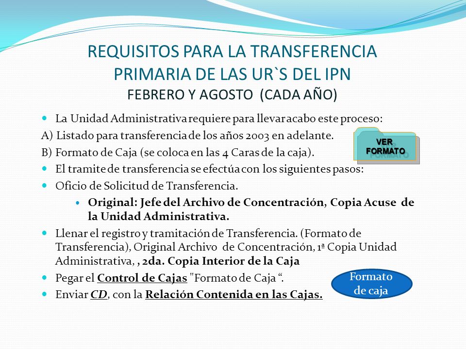 REQUISITOS PARA LA TRANSFERENCIA PRIMARIA DE LAS UR`S DEL IPN FEBRERO Y AGOSTO (CADA AÑO)