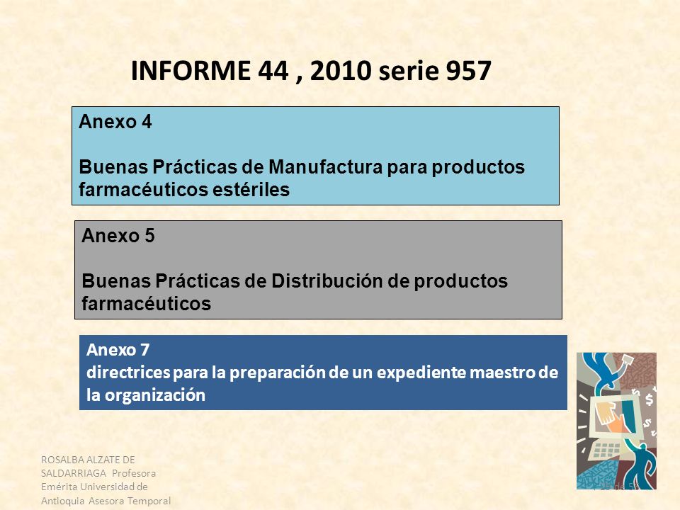 INFORME 44 , 2010 serie 957 Anexo 4. Buenas Prácticas de Manufactura para productos farmacéuticos estériles.