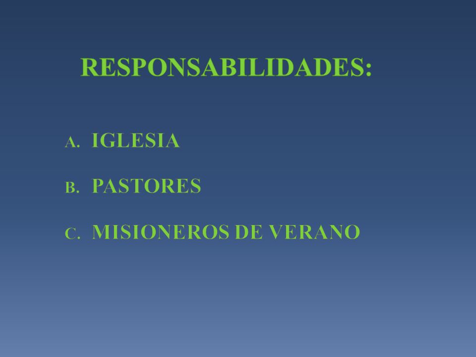 IGLESIA PASTORES MISIONEROS DE VERANO