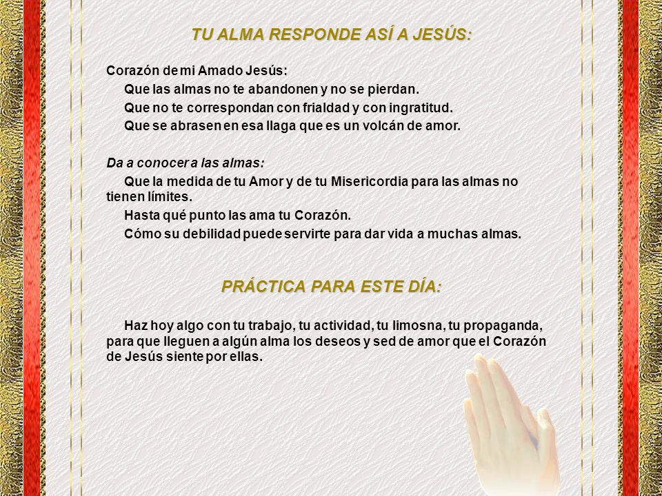 TU ALMA RESPONDE ASÍ A JESÚS: PRÁCTICA PARA ESTE DÍA: