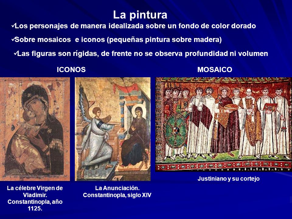 La pintura Los personajes de manera idealizada sobre un fondo de color dorado. Sobre mosaicos e iconos (pequeñas pintura sobre madera)