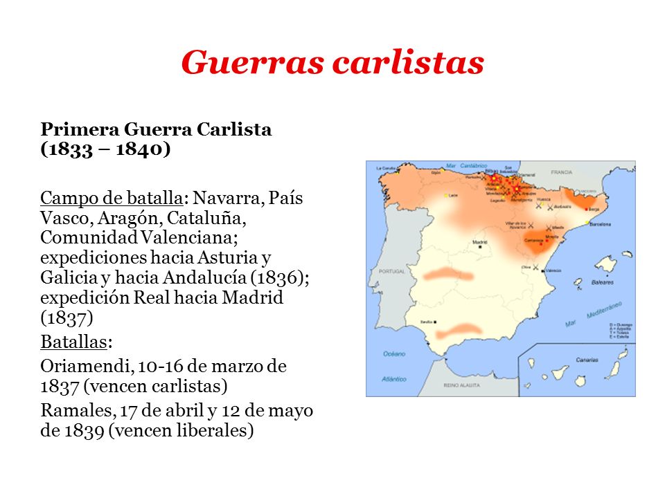Guerras carlistas Primera Guerra Carlista (1833 – 1840)