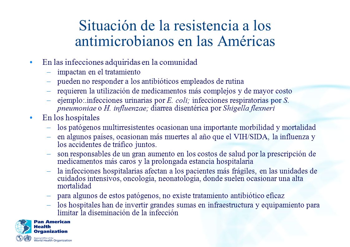 Situación de la resistencia a los antimicrobianos en las Américas