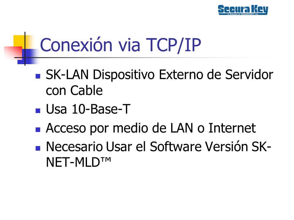 Conexión via TCP/IP SK-LAN Dispositivo Externo de Servidor con Cable