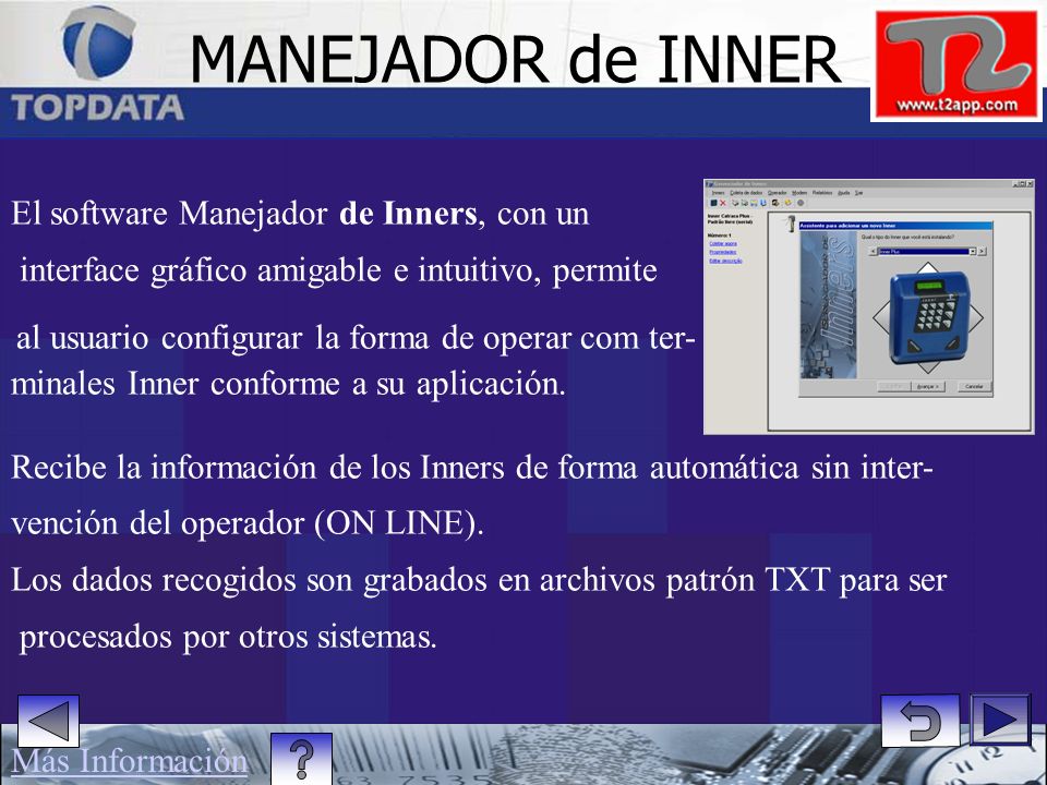 MANEJADOR de INNER El software Manejador de Inners, con un