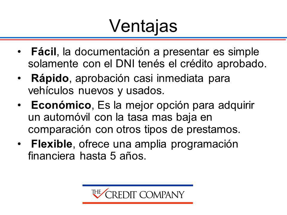 Ventajas Fácil, la documentación a presentar es simple solamente con el DNI tenés el crédito aprobado.