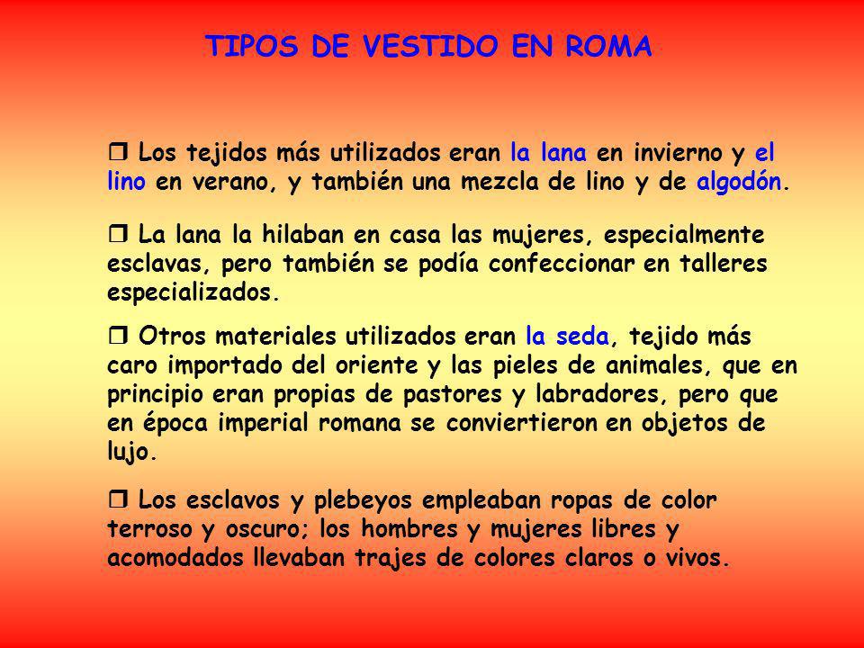 TIPOS DE VESTIDO EN ROMA