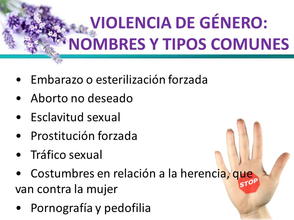 VIOLENCIA DE GÉNERO: NOMBRES Y TIPOS COMUNES