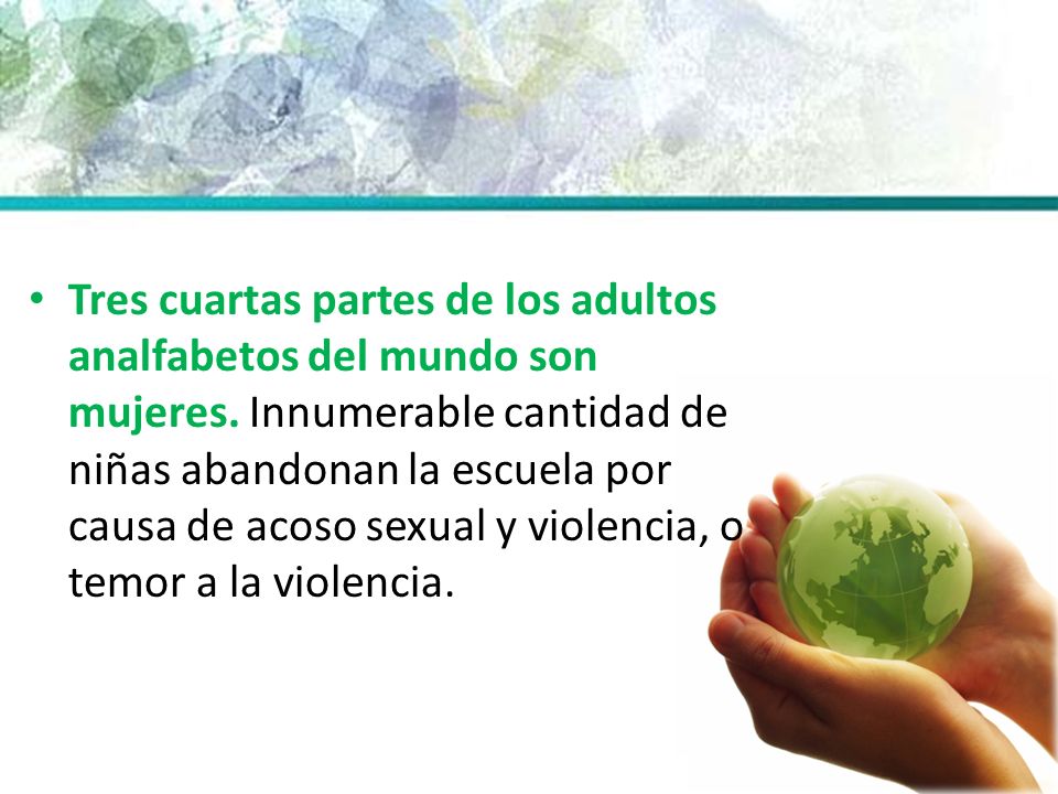 Tres cuartas partes de los adultos analfabetos del mundo son mujeres
