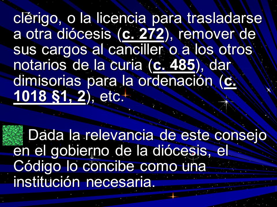 clérigo, o la licencia para trasladarse a otra diócesis (c