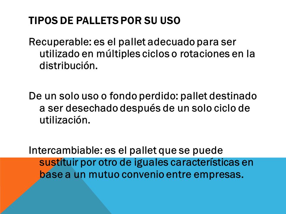 Tipos de Pallets por su uso
