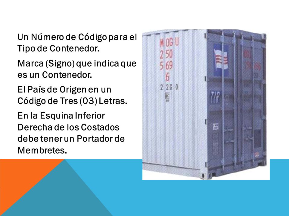 Un Número de Código para el Tipo de Contenedor