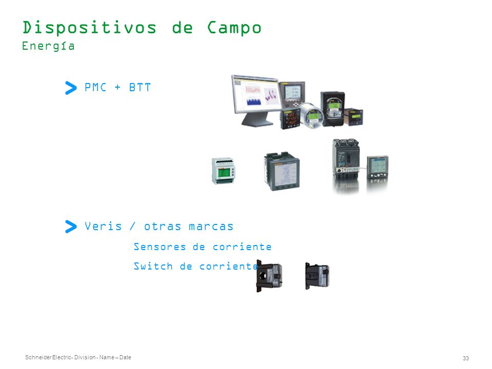 Dispositivos de Campo Energía PMC + BTT Veris / otras marcas