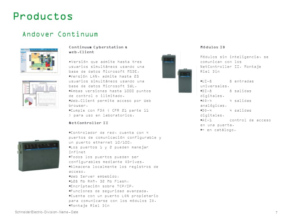 Productos Andover Continuum Continuum Cyberstation & web.Client